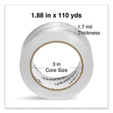 Universal® Deluxe General-Purpose Acrylic Box Sealing Tape, 1.7 mil, 3" Core, 1.88" x 109 yds, Clear, 6/Pack (UNV63120) Box of 6