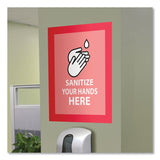 deflecto® Self Adhesive Sign Holders, 11 x 17 Insert, Clear with Red Border, 2/Pack (DEF68886R) Pack of 2