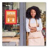 deflecto® Self Adhesive Sign Holders, 11 x 17 Insert, Clear with Red Border, 2/Pack (DEF68886R) Pack of 2