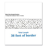 Carson-Dellosa Education Straight Borders, 3" x 3 ft, Black/White Dotted, 12/Pack (CDP108495) Pack of 12