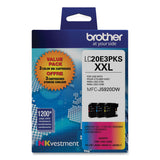 Brother LC20E3PKS Super High-Yield Ink, 1,200 Page-Yield, Cyan/Magenta/Yellow, 3/Pack (BRTLC20E3PKS) Pack of 3