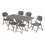 Iceberg Rough n Ready Commercial Folding Chair, Supports Up to 350 lb, 18" Seat Height, Charcoal Seat/Back, Charcoal Base, 4/Pack (ICE64037) Each