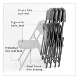 Iceberg Rough n Ready Commercial Folding Chair, Supports Up to 350 lb, 18" Seat Height, Charcoal Seat/Back, Charcoal Base, 4/Pack (ICE64037) Each
