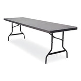 Iceberg IndestrucTable Commercial Folding Table, Rectangular, 96" x 30" x 29", Charcoal Top, Charcoal Base/Legs (ICE65537) Each