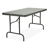 Iceberg IndestrucTable Commercial Folding Table, Rectangular, 60" x 30" x 29", Charcoal Top, Charcoal Base/Legs (ICE65517) Each