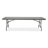 Iceberg IndestrucTable Commercial Folding Table, Rectangular, 96" x 30" x 29", Charcoal Top, Charcoal Base/Legs (ICE65537) Each