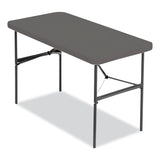 Iceberg IndestrucTable Commercial Folding Table, Rectangular, 48" x 24" x 29", Charcoal Top, Charcoal Base/Legs (ICE65507) Each