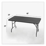 Iceberg IndestrucTable Commercial Folding Table, Rectangular, 48" x 24" x 29", Charcoal Top, Charcoal Base/Legs (ICE65507) Each
