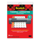 Scotch™ Laminating Pouches, 3 mil, 8.9 x 11.4, Clear, 20/Pack (MMMTP385420DE) Pack of 20