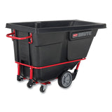 Rubbermaid Rotomolded Tilt Truck, Rectangular, Plastic, 1,400 lb Capacity, Black (RCP1306BLA) Each
