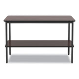 Iceberg OfficeWorks One-Shelf Utility Table, Rectangular, 47.25" x 17.7" x 29.5", Walnut Top, Black Base/Legs (ICE69124) Each