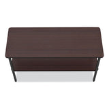 Iceberg OfficeWorks One-Shelf Utility Table, Rectangular, 47.25" x 17.7" x 29.5", Walnut Top, Black Base/Legs (ICE69124) Each