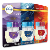 Febreze® PLUG Air Freshener Refills, 2.63 oz, Alpine Wildflower Cedar/Hinoki Ginger Water Lily/Mandarin Amber Lava, 3/PK, 6 PK/Carton (PGC10202) Case of 6