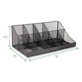 Mind Reader Network Collection 11-Compartment Coffee Cup and Condiment Countertop Organizer, 9.5 x 17.88 x 6.63, Black (EMSCOMORGMESHBL) Each