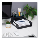 Mind Reader Network Collection Utensil, Napkin and Plate Countertop Organizer, 15.2 x 11.5 x 4.45, Plastic, Black (EMSPSNAPUTBLK) Each