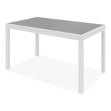 KFI Studios Eveleen Outdoor Dining Table Set, 55" x 35" x 29" Rectangular Table, 2 Benches, 2 Armchairs, Gray/White (KFI840031918437) Each