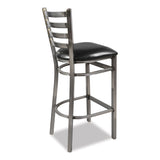 JMC Furniture White Horse Series Barstools, Supports Up to 300 lb, 29.5" Seat Height, Black Seat, Industrial Clear-Coat Steel Back/Frame (JMCWHBSCLR) Each