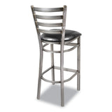 JMC Furniture White Horse Series Barstools, Supports Up to 300 lb, 29.5" Seat Height, Black Seat, Industrial Clear-Coat Steel Back/Frame (JMCWHBSCLR) Each