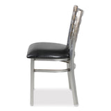 JMC Furniture White Horse Series Side Chairs, Supports Up to 300 lb, 18" Seat Height, Black Seat, Industrial Clear-Coat Steel Back/Frame (JMCWHCCLR) Each