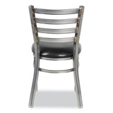 JMC Furniture White Horse Series Side Chairs, Supports Up to 300 lb, 18" Seat Height, Black Seat, Industrial Clear-Coat Steel Back/Frame (JMCWHCCLR) Each