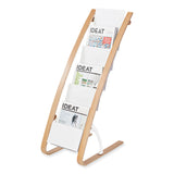 Alba™ Literature Floor Display Rack, 19.68 x 13.38 x 36.61, White/Woodgrain (ABADDEXPO6WBC) Each