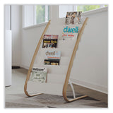 Alba™ Literature Floor Display Rack, 22.8 x 19.69 x 36.61, White/Woodgrain (ABADDEXPO8WBC) Each