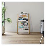 Alba™ Literature Floor Display Rack, 22.8 x 19.69 x 36.61, White/Woodgrain (ABADDEXPO8WBC) Each
