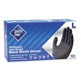 Safety Zone® ProGuard Powder Free Nitrile Gloves, Large, Black, 100/Box (SZNGNPRLGBK) Case of 1000