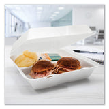 Dart® Foam Hinged Lid Containers, 3-Compartment, 9.25 x 9.5 x 3, White, 200/Carton (DCC95HT3R)