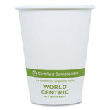World Centric® Paper Hot Cups, 8 oz, White, 1,000/Carton (WORCUPA8) Case of 1000