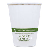 World Centric® Double Wall Paper Hot Cups, 8 oz, White, 1,000/Carton (WORCUPA8D) Case of 1000