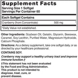 Nature's Blend Herbal Supplement Cranberry Concentrate 500 mg Strength Softgel 60 per Bottle Cranberry Flavor (958782_BT) 1/BT
