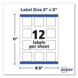 Avery® Square Labels with Sure Feed and TrueBlock, 2 x 2, White, 300/Pack (AVE22806) Pack of 300