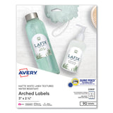 Avery® Textured Arched Print-to-the-Edge Labels, Laser Printers, 3 x 2.25, White, 9/Sheet, 10 Sheets/Pack (AVE22809) Pack of 90