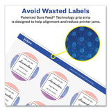 Avery® Durable White ID Labels w/ Sure Feed, 2.5" dia, White, 72/Pk (AVE22856) Pack of 5