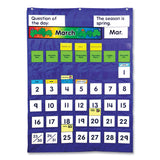Carson-Dellosa Education Complete Calendar and Weather Pocket Chart, 51 Pockets, 26 x 37.25, Blue (CDP158003) Each
