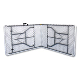 Iceberg Bifold Resin Folding Table, Rectangular, 94.5" x 29.9" x 30", White Granite Top, Gray Base/Legs, 2/Pack (ICE61273) Each