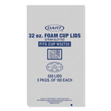 Dart® Lids for Foam Cups and Containers, Fits 32 oz, 44 oz Cups, Translucent, 500/Carton (DCCW32SL)