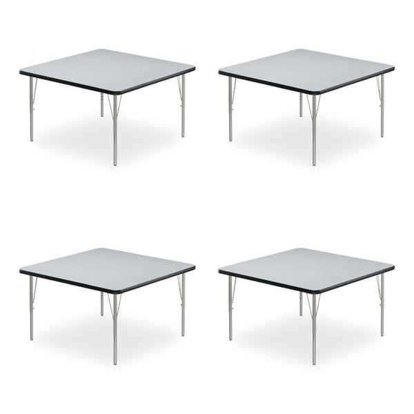 Correll® Adjustable Activity Tables, Square, 48" x 48" x 19" to 29", Gray Top, Silver Legs, 4/Pallet, Ships in 4-6 Business Days (CRL4848TF15954P)