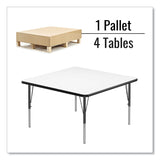Correll® Markerboard Activity Tables, Square, 48" x 48" x 19" to 29", White Top, Black Legs, 4/Pallet, Ships in 4-6 Business Days (CRL4848DE80954P) Each