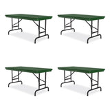 Correll® Adjustable Folding Table, Rectangular, 48" x 24" x 22" to 32", Green Top, Black Legs, 4/Pallet, Ships in 4-6 Business Days (CRLRA2448294P) Each