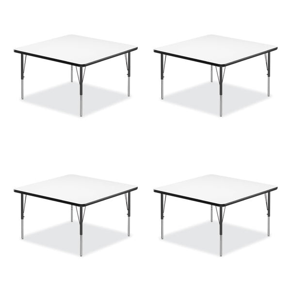 Correll® Markerboard Activity Tables, Square, 48" x 48" x 19" to 29", White Top, Black Legs, 4/Pallet, Ships in 4-6 Business Days (CRL4848DE80954P)