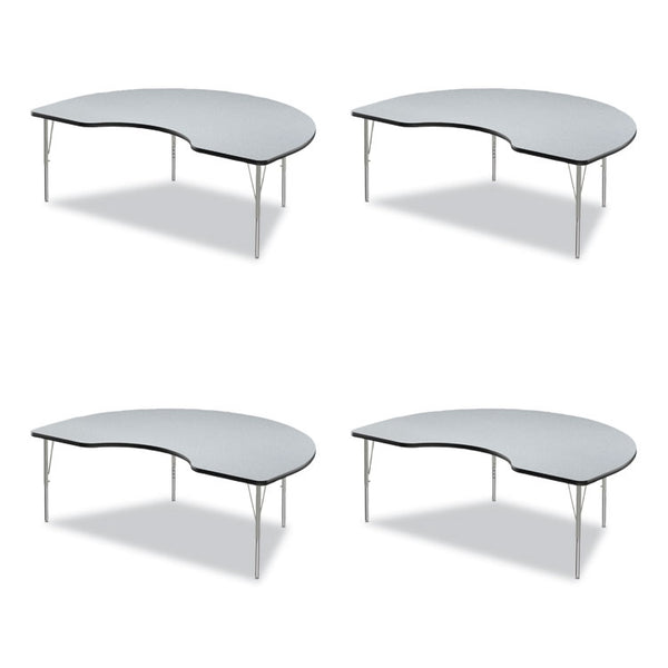 Correll® Adjustable Activity Tables, Kidney Shaped, 72" x 48" x 19" to 29", Gray Top, Black Legs, 4/Pallet, Ships in 4-6 Business Days (CRL4872TF1595K4)