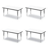 Correll® Markerboard Activity Tables, Rectangular, 48" x 24" x 19" to 29", White Top, Black Legs, 4/Pallet, Ships in 4-6 Business Days (CRL2448DE80954P) Each