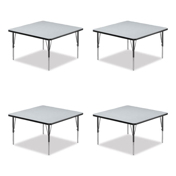Correll® Adjustable Activity Tables, Square, 48" x 48" x 19" to 29", Gray Top, Black Legs, 4/Pallet, Ships in 4-6 Business Days (CRL4848TF1595K4)