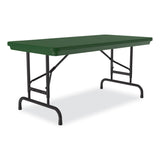 Correll® Adjustable Folding Table, Rectangular, 48" x 24" x 22" to 32", Green Top, Black Legs, 4/Pallet, Ships in 4-6 Business Days (CRLRA2448294P) Each