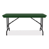 Correll® Adjustable Folding Table, Rectangular, 48" x 24" x 22" to 32", Green Top, Black Legs, 4/Pallet, Ships in 4-6 Business Days (CRLRA2448294P) Each