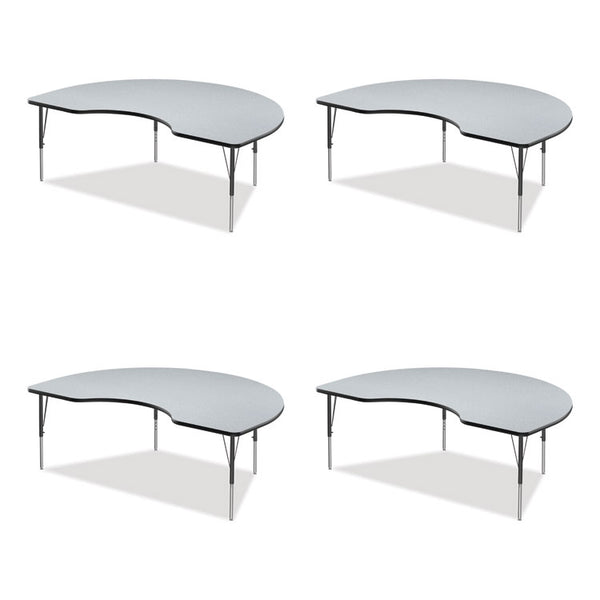 Correll® Adjustable Activity Tables, Kidney Shaped, 72" x 48" x 19" to 29", Gray Top, Gray Legs, 4/Pallet, Ships in 4-6 Business Days (CRL4872TF15954P)