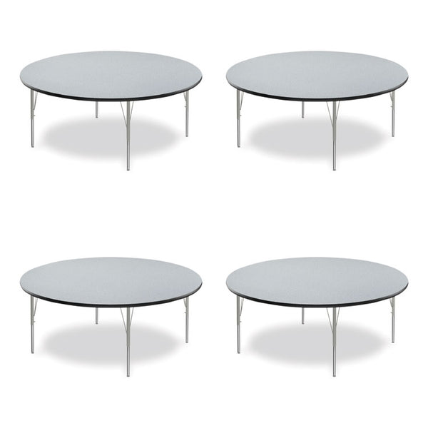 Correll® Height Adjustable Activity Tables, Round, 60" x 19" to 29", Gray Granite Top, Gray Legs, 4/Pallet, Ships in 4-6 Business Days (CRL60TFRD15954P)
