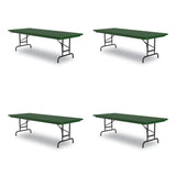 Correll® Adjustable Folding Tables, Rectangular, 60" x 30" x 22" to 32", Green Top, Black Legs, 4/Pallet, Ships in 4-6 Business Days (CRLRA3060294P) Each